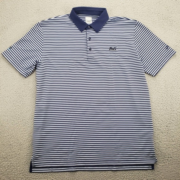 Callaway Shirt Mens Large Blue Striped Polo Golf Short Sleeve Walmart Opti Dri - Picture 1 of 15
